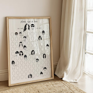 Draw your Face Alternative Wedding 100 Guest Book
