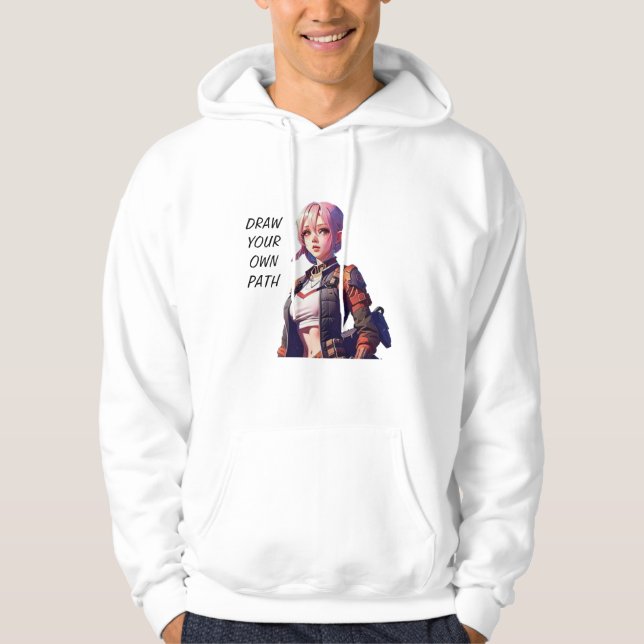 "draw your own path " motivational hoodie (Front)