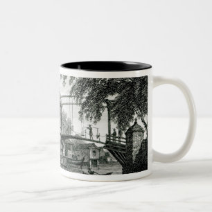 Drawbridge at Malacca, engraved by George Cooke Two-Tone Coffee Mug
