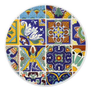 Drawer Talavera Tile Image Ceramic Knob Pull