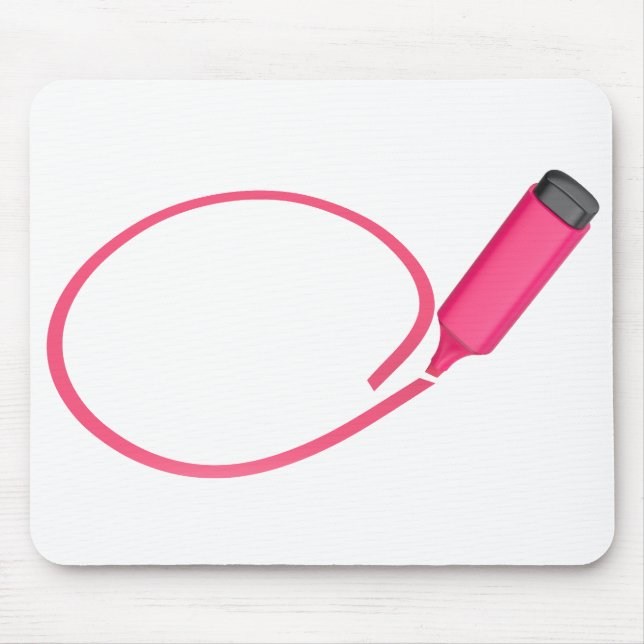 Drawing a circle with a pink highlighter mouse pad (Front)