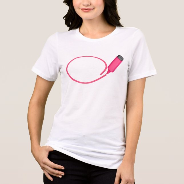 Drawing a circle with a pink highlighter Tri-Blend shirt (Front)
