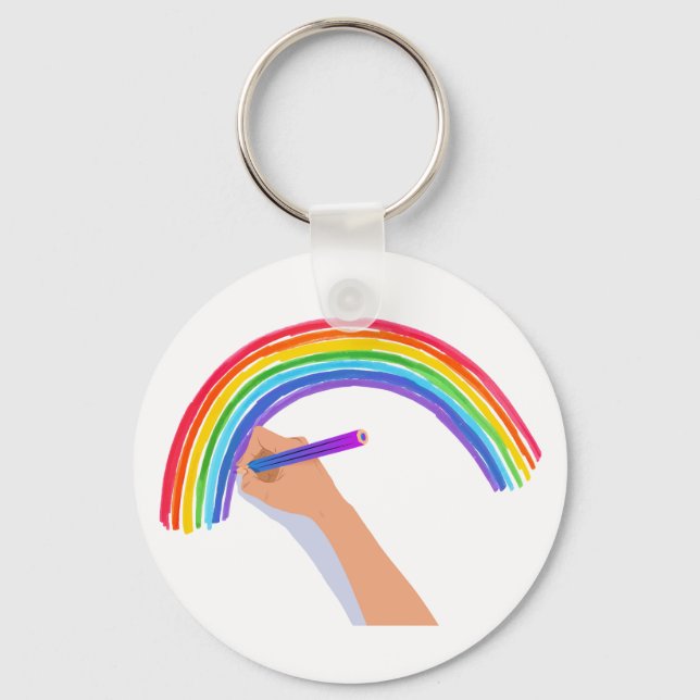 Drawing A Rainbow Key Ring (Front)