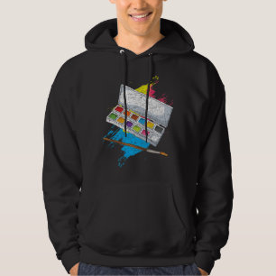 Drawing Art Painting Doodling Paint Palette Artist Hoodie