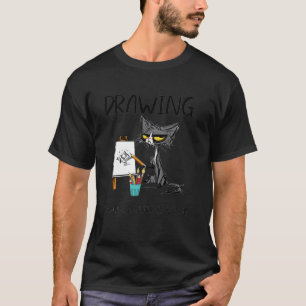 Drawing Because Murder Is Wrong Cat Drawing T-Shirt