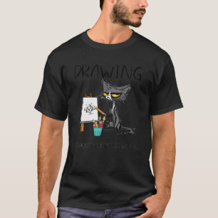 Drawing Because Murder Is Wrong Cat Drawing T-Shirt