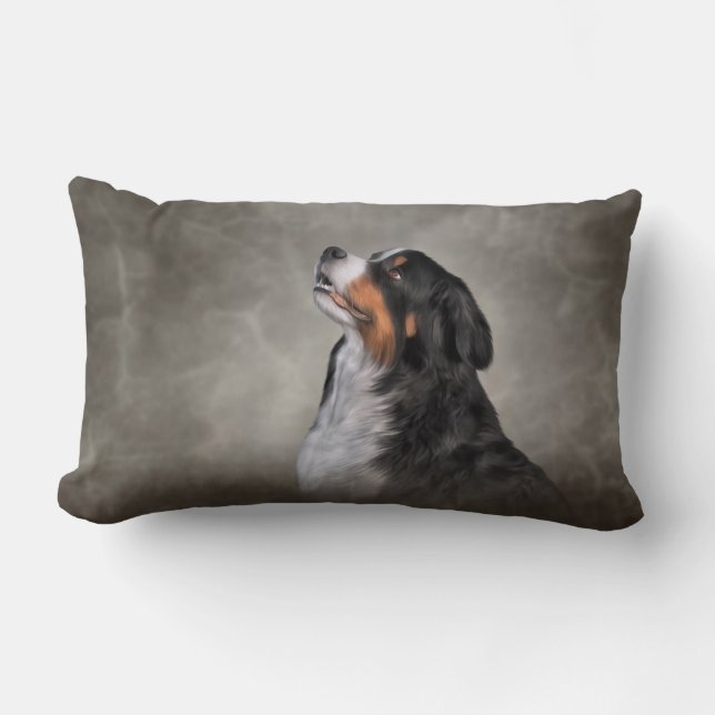 Drawing Bernese Mountain Dog Lumbar Cushion (Front)