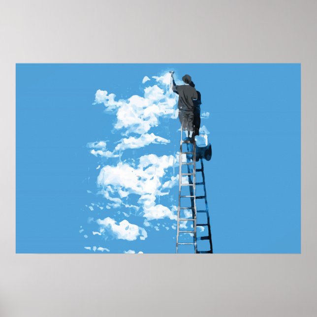 drawing blue sky fine arts poster (Front)