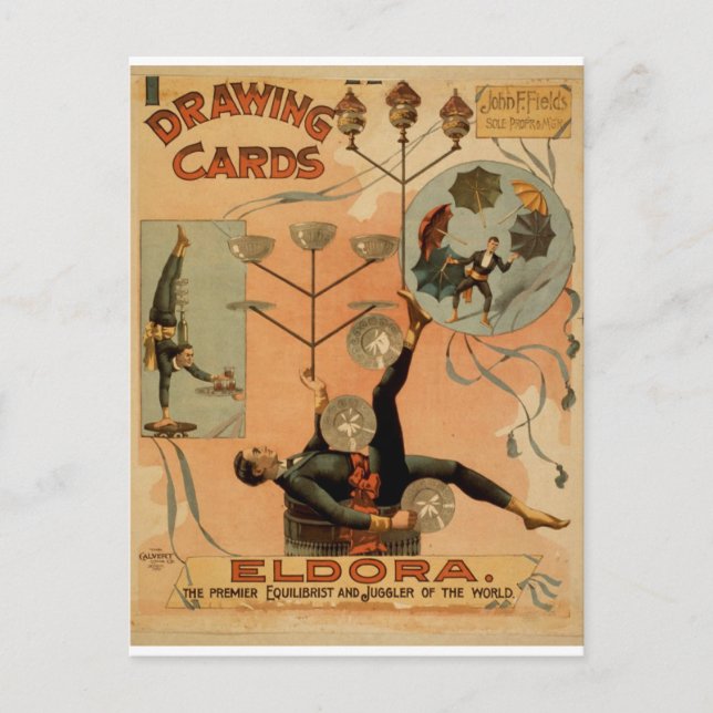 Drawing Cards, 'Eldora', Juggler of the World Postcard (Front)