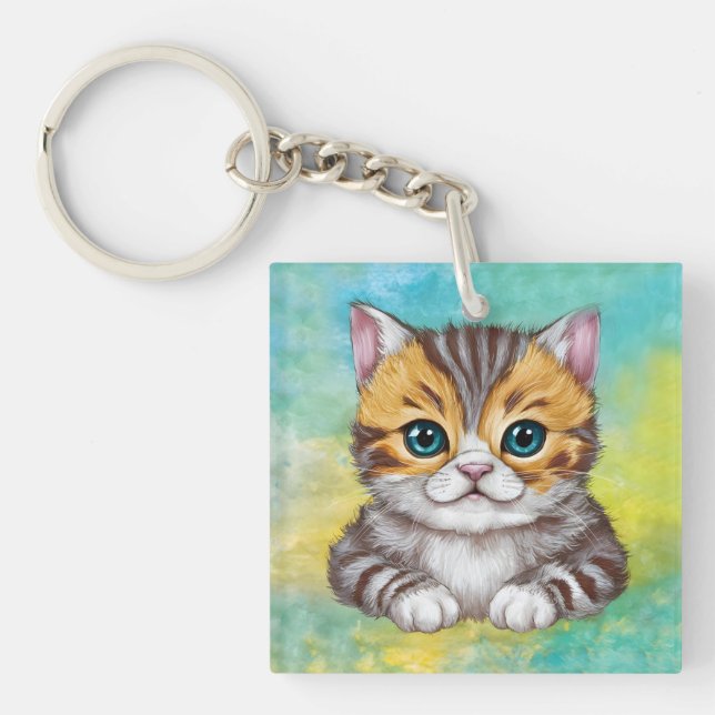 Drawing Cat Key Ring (Front)