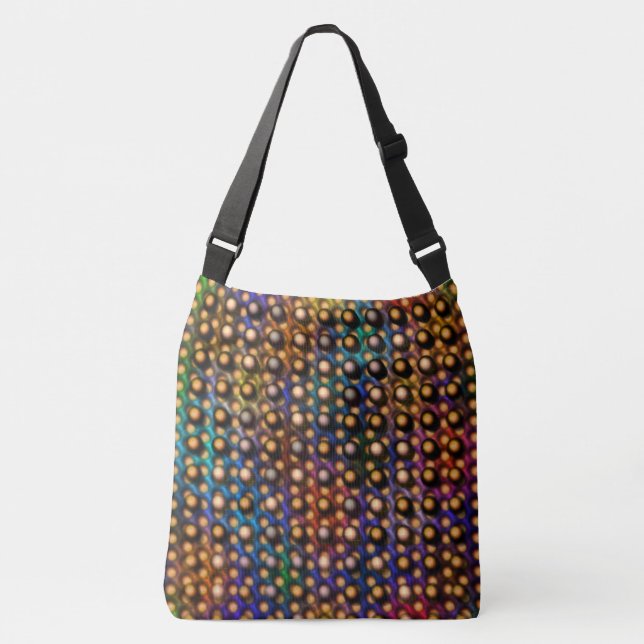 Drawing circles that look like spheres or holes crossbody bag (Front)