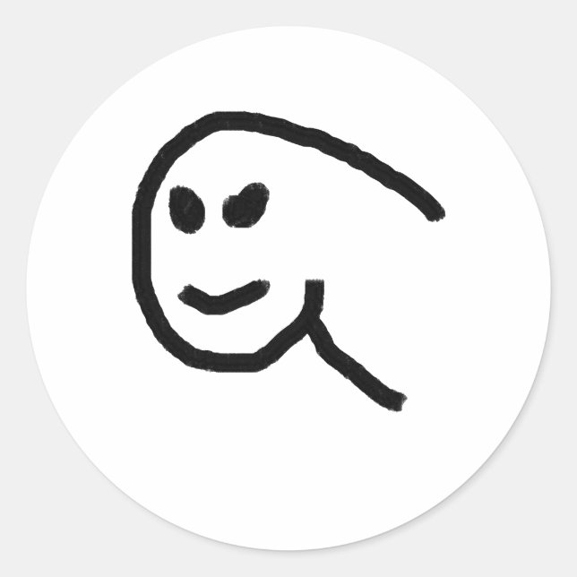 drawing classic round sticker (Front)