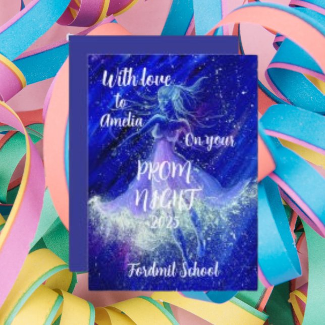 Drawing Dance  Blue Star Figure High School Prom Invitation (Creator Uploaded)