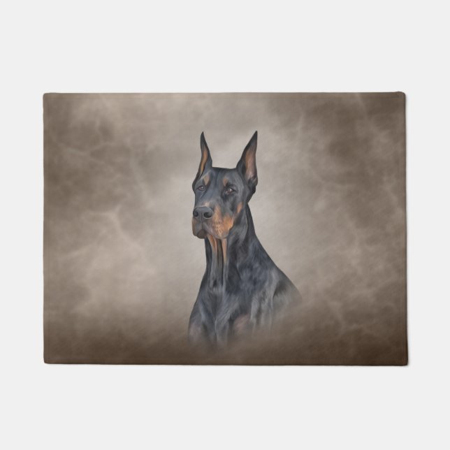 Drawing Doberman dog Doormat (Front)