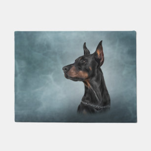 Drawing Doberman dog Doormat