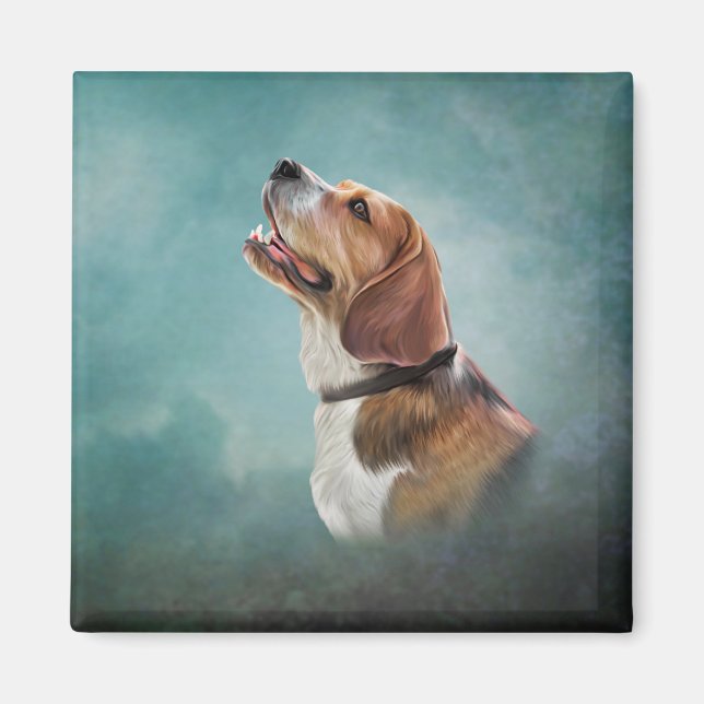 Drawing Dog Beagle Magnet (Front)