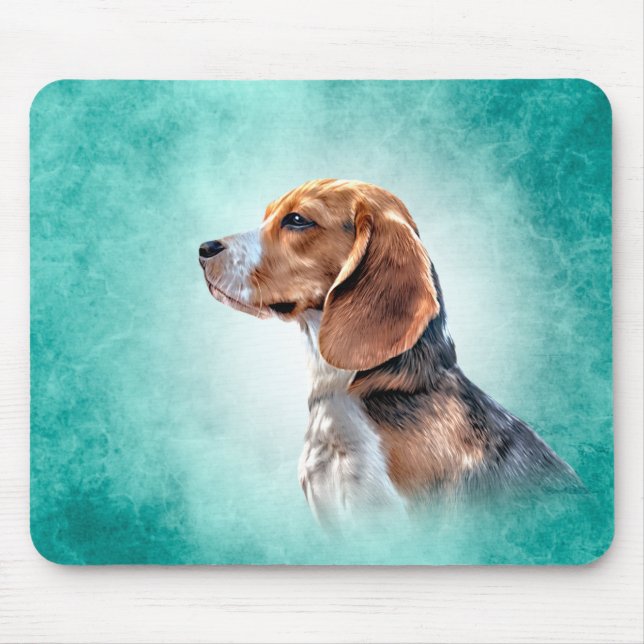 Drawing Dog Beagle Mouse Pad (Front)