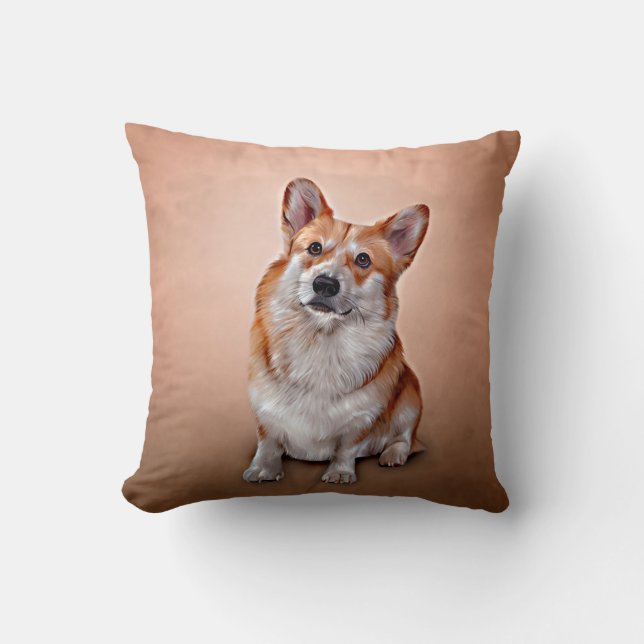 Drawing Dog breed Welsh Corgi  Cushion (Front)