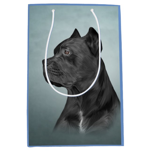 Drawing dog Cane Corso - Italian Mastiff Medium Gift Bag (Front)
