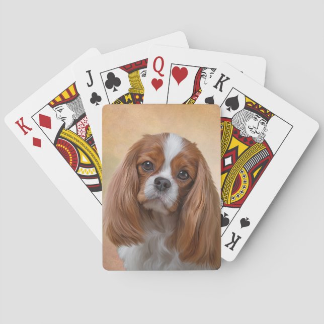 Drawing Dog Cavalier King Charles Spaniel Playing Cards (Back)