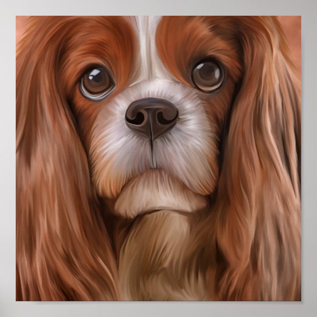 Drawing Dog Cavalier King Charles Spaniel Poster (Front)