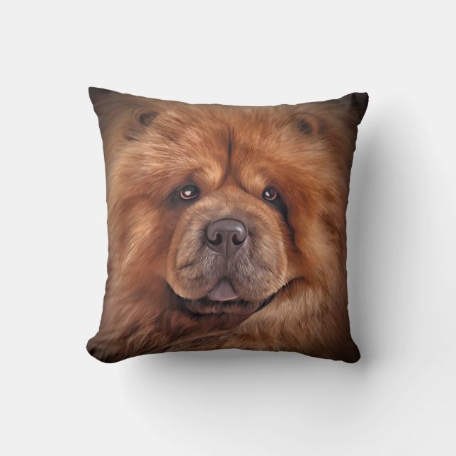 Drawing dog chow chow cushion (Front)