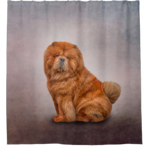 Drawing dog chow chow shower curtain