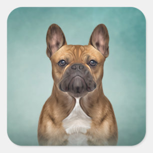 Drawing dog French Bulldog Square Sticker