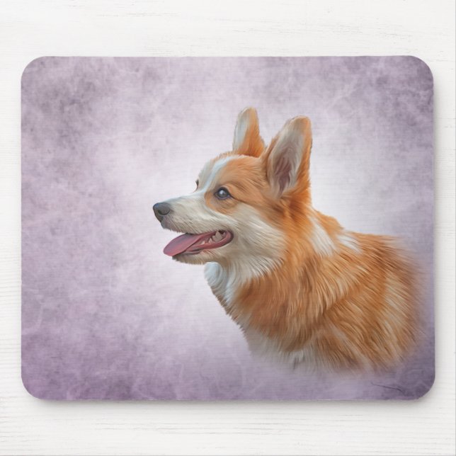 Drawing Dog Welsh Corgi Mouse Pad (Front)
