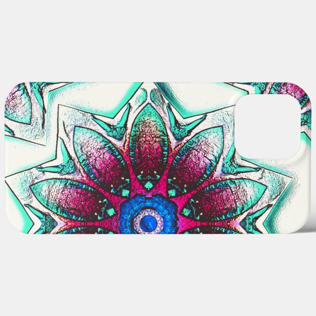 Drawing flower texture of metallic cyan to red ink Case-Mate iPhone case (Back (Horizontal))