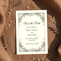 Drawing flowers ivory romantic wedding