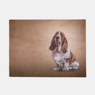 Drawing funny Basset Hound dog Doormat
