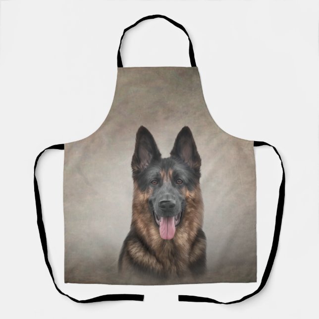 Drawing German Shepherd Dog Apron (Front)