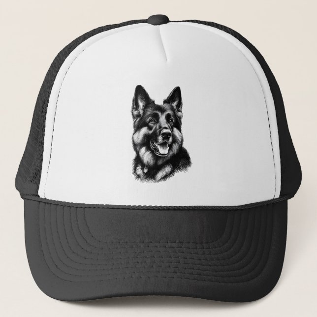 Drawing German Shepherd Trucker Hat (Front)
