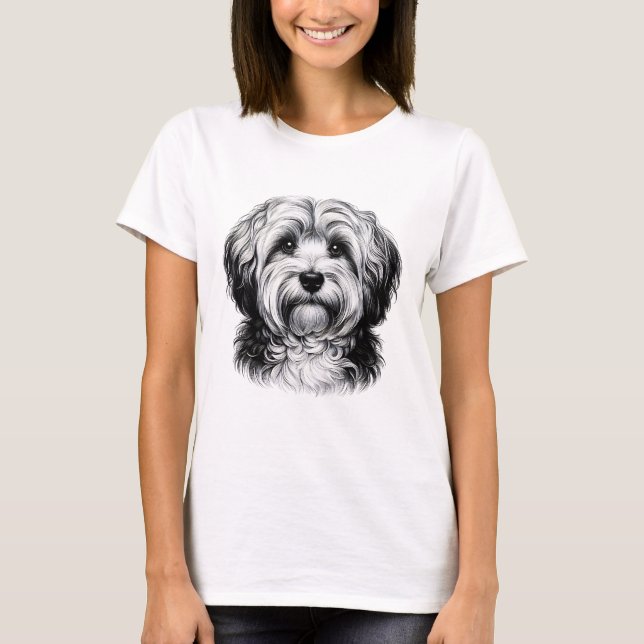 Drawing Havanese Dog T-Shirt (Front)