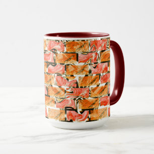 Drawing in the brick style with shining tone mug