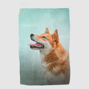 Drawing Japanese Shiba Inu dog Golf Towel