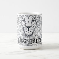 Drawing Lion with Flowers King Daddy, Boho Father