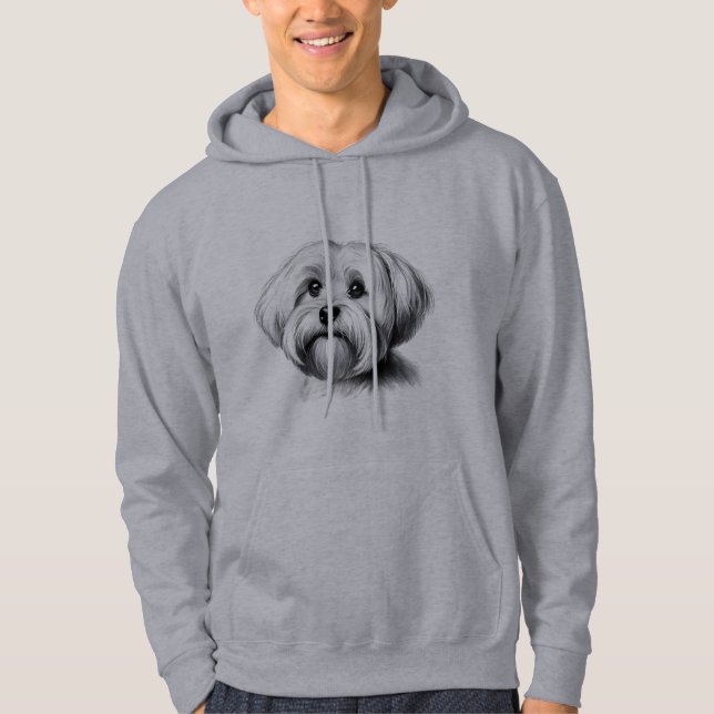 Drawing Maltese Dog Hoodie (Front)