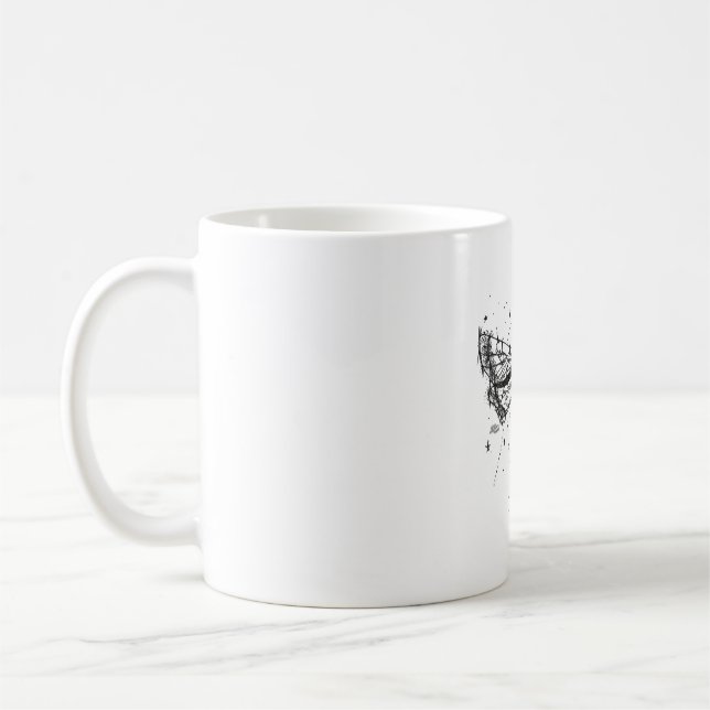 Drawing of a dragonfly in moonlight Boho style Coffee Mug (Left)