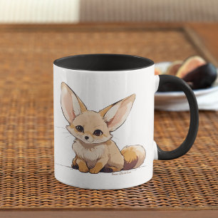 Drawing of a Fennec, Desert Fox, in Cartoon style Mug