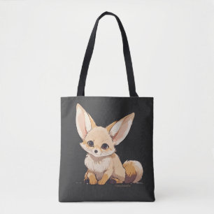 Drawing of a Fennec, Desert Fox, in Cartoon style Tote Bag