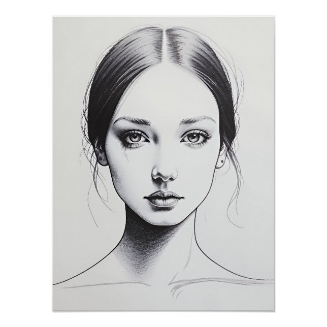 Drawing of a girl's face poster (Front)