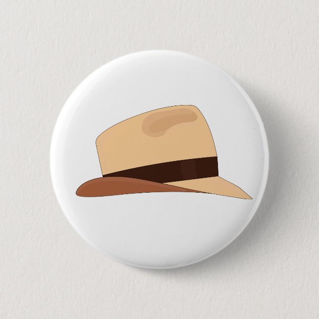 Drawing of a Panamanian hat 6 Cm Round Badge (Front)