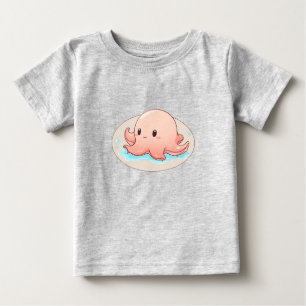Drawing of a pink Baby Octopus Baby T-Shirt