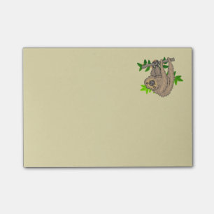 Drawing of a Sloth Hanging Upside Down Post-it Notes