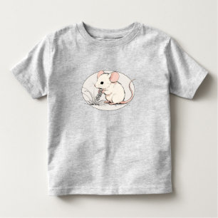 Drawing of a White Mouse nibbling Wheat Grains Toddler T-Shirt