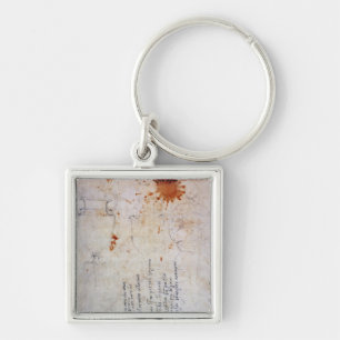 Drawing of an Urn and Figure with Notes Key Ring