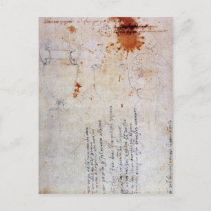 Drawing of an Urn and Figure with Notes Postcard