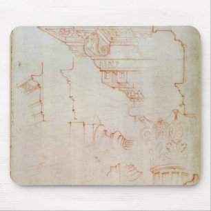 Drawing of architectural details mouse pad